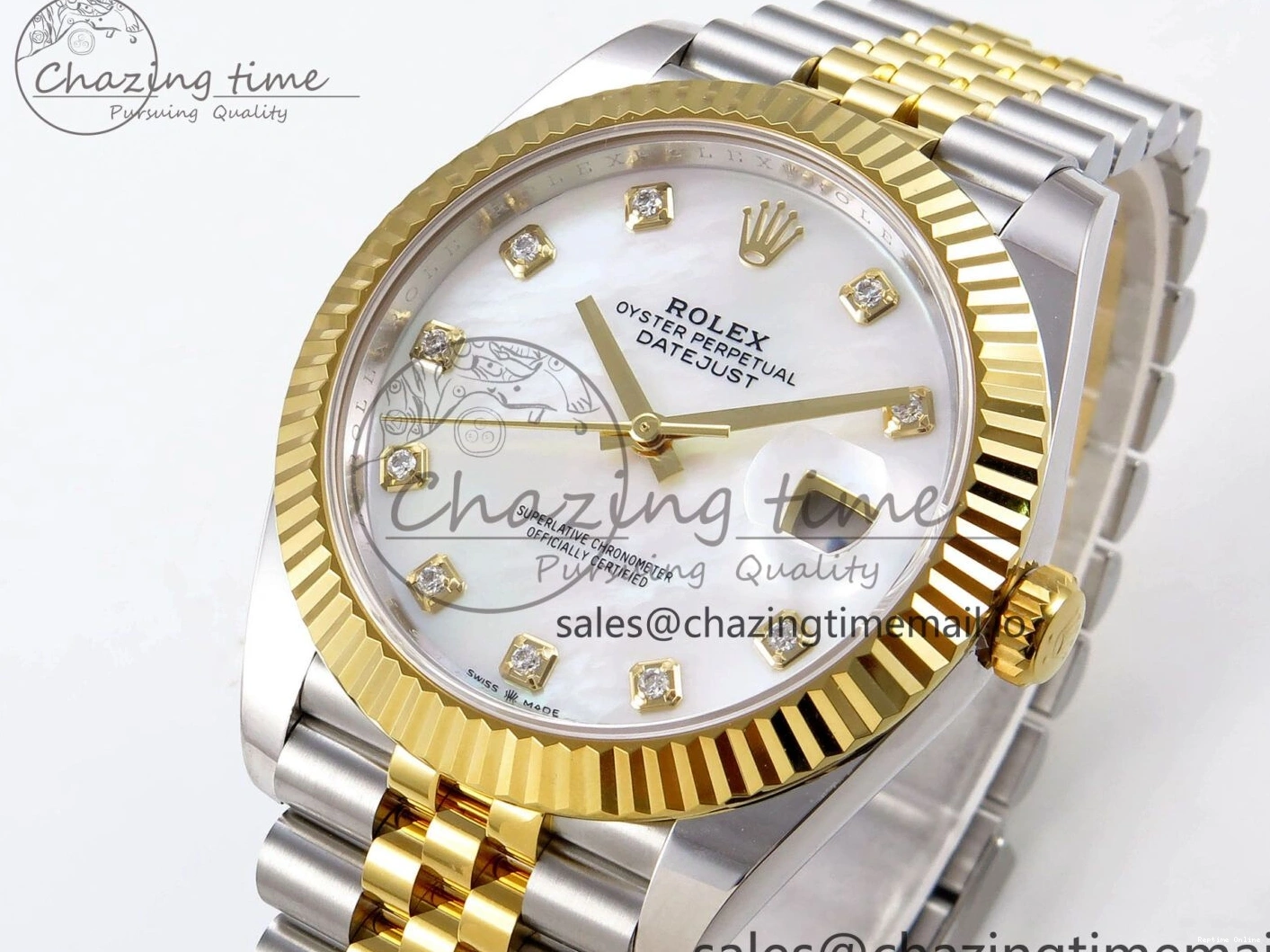 0108 EyeCatching DateJust 41 SS YG ARF 1:1 Best Edition 904L Steel White MOP Dial on Jubilee Bracelet SH3235 (Gain Weight) 1222